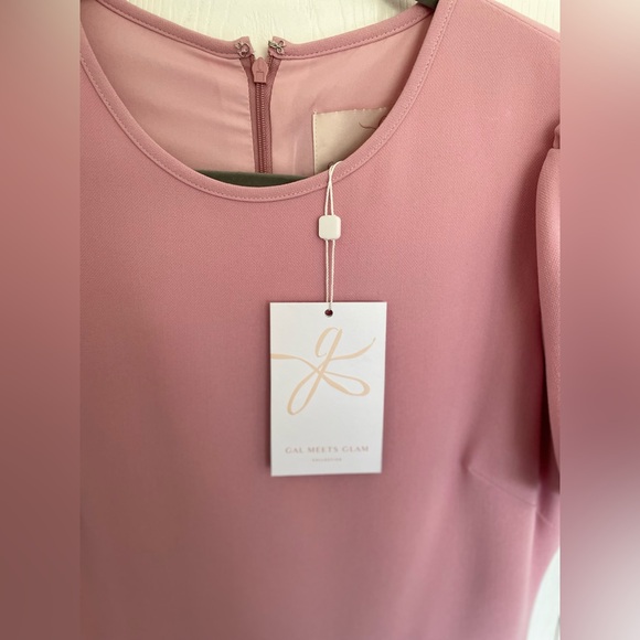 Gal Meets Glam - Puff Sleeve Crepe Fit & Flare Dress (Size 4) (NEW) - Picture 6 of 7